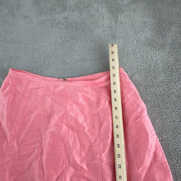 Pink Mid-Length Skirt Size 8 Vineyard Vines Linen Blend Lined 5890 - Picture 6 of 8